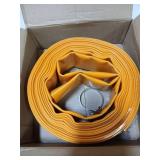 LINEX Pool Backwash Hose 1.5" x 25 FT Heavy Duty Pool Drain PVC Flat Hose for Sump Pump Discharge, Inground Draining Pool Filter, Layflat, Burst Resistant with Clamp (Orange)