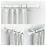 Thestoa Curtain Rods For Windows 48 To 84-92 Inch, White, Stainless Steel Rods For Bedroom, Living Room, Kitchen, Farmhouse, Outdoor