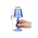 Gurfuy Desk Lamp Shaped Glass Candle Holder - Glass Hurricane Candleholder Crystal Decorative Candle Stand For Table Wedding Dinning Centerpieces Party Supplies Decor NavyBlue
