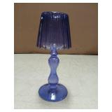 Gurfuy Desk Lamp Shaped Glass Candle Holder - Glass Hurricane Candleholder Crystal Decorative Candle Stand For Table Wedding Dinning Centerpieces Party Supplies Decor NavyBlue