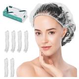 Disposable Shower Caps - 100PCS Shower Cap Tobvory Waterproof Plastic Shower Cap For Women Men For Hair - Extra Elastic Large Shower Caps For Bath, Hair Treatment, Conditioning In Home Hotel Travel