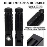 XINGWU M8 Motorcycle Foot Pegs 90 Degree Foldable Footpegs CNC Anti-Skid Footrest Universal for Yamaha Honda Suzuki Aprilia Electric Car Motorbike Mini Bike Dirt Pit Bike Passenger Pedal (Black)