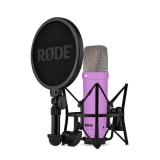 RODE NT1 Signature Series Large-Diaphragm Condenser Microphone with Shock Mount, Pop Filter and XLR Cable for Music Production, Vocal Recording, Streaming and Podcasting (Purple)
