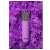 RODE NT1 Signature Series Large-Diaphragm Condenser Microphone with Shock Mount, Pop Filter and XLR Cable for Music Production, Vocal Recording, Streaming and Podcasting (Purple)