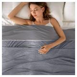 Topcee Cooling Blanket (90"x90"Queen Size) for Sweats Absorbs Heat to Keep Adults Cool on Warm Nights, Q-Max 0.5 for Hot Sleepers, Ultra-Cool Lightweight Blanket for Bed