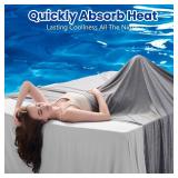 Topcee Cooling Blanket (90"x90"Queen Size) for Sweats Absorbs Heat to Keep Adults Cool on Warm Nights, Q-Max 0.5 for Hot Sleepers, Ultra-Cool Lightweight Blanket for Bed