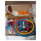 BACOENG R1234yf AC Vacuum Pump and Gauge Set, 4 CFM HVAC Vacuum Pump with Leak Detector for R1234yf Refrigerant, with Can Tap and Quick Couplers (Vacuum Oil Not Included)