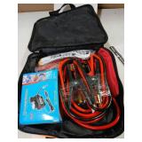 VCANENERGY Car Emergency Safety Kit Bag with Portable Air Compressor, Jumper Cables,First Aid Kit, Tire Pressure Gauge, Auto Vehicle Safety Road Side Assistance Kits Essentials,for Women, Men, Teen