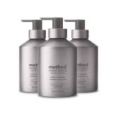 Method Gel Hand Soap, Violet + Lavender, Reusable Silver Aluminum Bottle, Biodegradable Formula, 12 oz (Pack of 3)