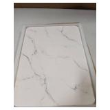 Plentio Quick Dry Stone Drying Mat for Kitchen Counter, Water-Absorbent Diatomaceous Dish Drying Mats, Multi-Purpose Stone Drying Tray for Cups Dishes Bottles, Pearl White-Marble