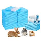 Amakunft Rabbit Pee Pads, Pet Toilet/ Potty Training Pads, Super Absorbent Guinea Pig Disposable Diaper for Hedgehog, Hamster, Chinchilla, Cat, Reptile and Other Small Animal (20pcs-18 x13, Blue)