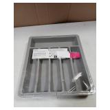 Lifewit Silverware Drawer Organizer, Expandable Utensil Tray for Kitchen, BPA Free Flatware and Cutlery Holder, Adjustable Plastic Storage for Spoons Forks Knives, Large, Grey