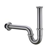 Orhemus Brass P Trap, 1 1/4 Bathroom Basin Sink Waste Trap Drain Kit with Flange and Slip Joint Extension Tube Drain Tailpiece, Adjustable Height, Brushed Nickel Finish