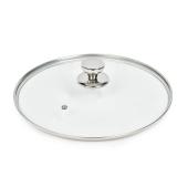 Clatine Glass Lid for Frying Pan, 10.25 In Tempered Replacement Cover Compatible with All inches / 26cm Cookware Skillets, Round Cast Iron, Aluminium, Stainless Steel Pans &Pots, Silvery Knob