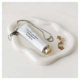 MDFAYE Jewelry Dish Trinket Tray for Women, Ring Dish Holder, Unique Cloud Shape Ceramic Plate Cute Things Vanity Aesthetic Room Decor Mother