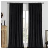 Joydeco Black 100% Blackout Curtains 84 Inch 2 Panels, Luxury Thermal Insulated Black Velvet Curtains for Bedroom Living Room, Soundproof Blackout Window Drapes, Rod Pocket & Back Tab (52W x 84L)