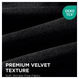 Joydeco Black 100% Blackout Curtains 84 Inch 2 Panels, Luxury Thermal Insulated Black Velvet Curtains for Bedroom Living Room, Soundproof Blackout Window Drapes, Rod Pocket & Back Tab (52W x 84L)