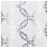 EXCLUSIVE HOME Modo Metallic Geometric Grommet Top Curtain Panel Pair, 54"x96", Winter White