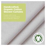 Bean Products Organic Cotton Stall Shower Curtain (Natural), [70" x 74"] | All Natural Materials | Works with Tub, Bath and Stall Showers