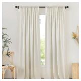 NICETOWN Natural Thick Linen Curtains 108 inches Long for Bedroom, Pinch Pleated/Rod Pocket/Back Tab Privacy Added Window Treatments with Light Filtering for Living Room, W52 x L108, 2 Panels