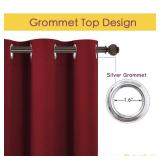 NICETOWN Christmas Burgundy Window Curtains Blackout Drapes, Thermal Insulated Solid Grommet Blackout Curtains/Draperies for Laundry Room (One Pair, 70 by 54-inch, Burgundy Red)