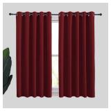NICETOWN Christmas Burgundy Window Curtains Blackout Drapes, Thermal Insulated Solid Grommet Blackout Curtains/Draperies for Laundry Room (One Pair, 70 by 54-inch, Burgundy Red)