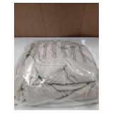 H.VERSAILTEX Velvet Stretch 3-Piece L Shape Sectional Couch Covers (Large 2 Seater + 1 Chaise, Oatmeal)