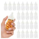 Baby Bottles for Baby Shower Game - 24Pcs Plastic Baby Bottles for Baby Shower Decorations Mini Baby Bottles for Baby Shower Decor - 3.94 inch Baby Bottle for Baby Shower Game Small Baby Bottles