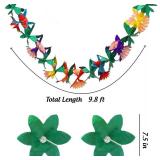 FUTUREPLUSX 2 Pack Tropical Garland Party Decorations, 20ft Multicolored Tissue Paper Hibiscus Flower Summer Banner for Birthday Beach Theme Luau Moana Hawaiian Party Supplies Jungle Decor