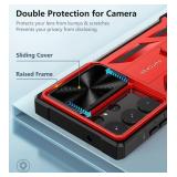 FNTCASE for Samsung Galaxy S23-Ultra Case: Military Grade Drop Proof Protection Mobile Cover with Kickstand | Matte Textured Rugged Shockproof TPU Red 6.8 inches
