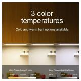 JACKPOT BOOM Under Cabinet Lights 2 Pack 12 inch Rechargeable Battery Operated Motion Sensor Light Indoor USB Charging Closet Lights Battery Operated with 3 Color Temps for Kitchen, Stairs, Home