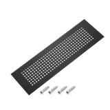 PATIKIL 12 x 3 Inch Door Air Vent Cover, Aluminum Grille Ventilation Cover Louvered Diamond Hole with Mounting Screws for Cabinet Wardrobe Door, Black