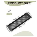 PATIKIL 12 x 3 Inch Door Air Vent Cover, Aluminum Grille Ventilation Cover Louvered Diamond Hole with Mounting Screws for Cabinet Wardrobe Door, Black