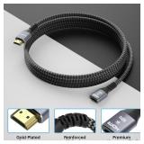 4K HDMI Extension Cable 30 Feet, HDMI 2.0 Braided Extender Male to Female Cord, Pure Copper 3D 4K@60Hz 2160p 1080p HDR HDCP 2.2 ARC (with 25 Ties, 25 U Nails, 2 HDMI Adapters)- 30FT