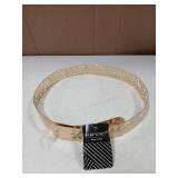 BABEYOND Metal Waistband Skinny Belt Adjustable Waist Strap Belt for Dress (Style-15-Gold, Medium)