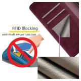 SUANPOT for Samsung Galaxy A13 5G Wallet case with RFID Blocking Credit Card Holder,Flip Book PU Leather Protective Cover Women Men for Samsung A13 Phone case(Wine Red)