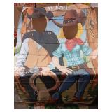 Western Cowboy Party Decoration Banner with Face Holes For Photo Prop