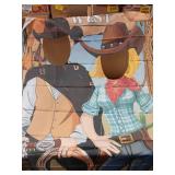 Western Cowboy Party Decoration Banner with Face Holes For Photo Prop