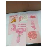 Any Design Pink Preppy Wall Art Prints 9 Sheets 8 x 10in