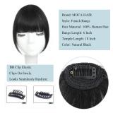 Clip In Bangs 100% Human Hair Bangs Clip In Hair Extensions Clip On Bangs French Natural Black Clip In Bangs Real Human Hair Fake Bangs For Natural Hair