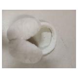 Duxesuk Fluffy Warmers Headband Winter, Foldable Fluffy Earmuffs with Headband, Warm Ear Muffs for Women and Men (White)
