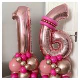 Rose Gold 4 Number Balloons,40 Inch Big 4 Balloon Numbers Rose Gold 4 Foil Mylar Balloons for Birthday Party Anniversary Events