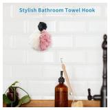 Filta Modern Towel Hooks and Coat Hooks,Matte Black Wall Hooks,Robe & Towel Hooks for Bathroom Wall Mounted,Duty and Stylish Wall Coat Hooks For Hanging Clothes, Hats, Bags, Kitchenware, Towels(2 Pack