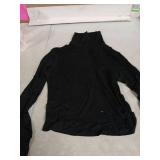 Herou Women Long Sleeve Crop Top Turtleneck Soft Lightweight Basic Slim Fit Tops Black X-Small