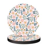 Oppsviust Car Cup Holder Coaster, Car Coasters for Cup Holders, 2PCS Universal Anti Slip Car Assecories, 2.75in Cute Car Coasters with A Finger Notch, Rubber Car Cup Mat for Women Wen(Gingko Flowers)
