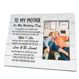 Gift for Mom On Wedding Day, 4X6 Rustic Wooden Picture Frame, Record Photo Frame, Mother of the Bride Gift, Mother of the Groom Gift, Thank You Gift for Mom, Wedding Gift for Mother