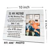 Gift for Mom On Wedding Day, 4X6 Rustic Wooden Picture Frame, Record Photo Frame, Mother of the Bride Gift, Mother of the Groom Gift, Thank You Gift for Mom, Wedding Gift for Mother