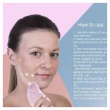 Guasha Scraping Massage Tool Rose Quartz Gua Sha Board - Traditional Scraper Tool for Anti-Aging - 100% Natural Pink Quartz Stone Guasha - Gasha Massage Stones by Sandine