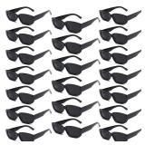 YQVIE 20 Pack Wholesale Black Rectangle Sunglasses for Men Women in Bulk 70s Retro Cheap Small Glasses for Party Supplies (20Black)