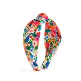 RIFLE PAPER CO. Garden Party Knotted Headband, Bright Floral Pattern, Design Printed Fabric Over Structured Full Polyester on Durable Plastic Band, 1 Count